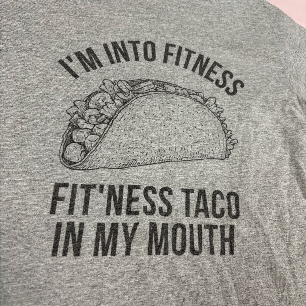 Fitness Taco In My Mouth Funny T Shirt, Small - Picture 3 of 3